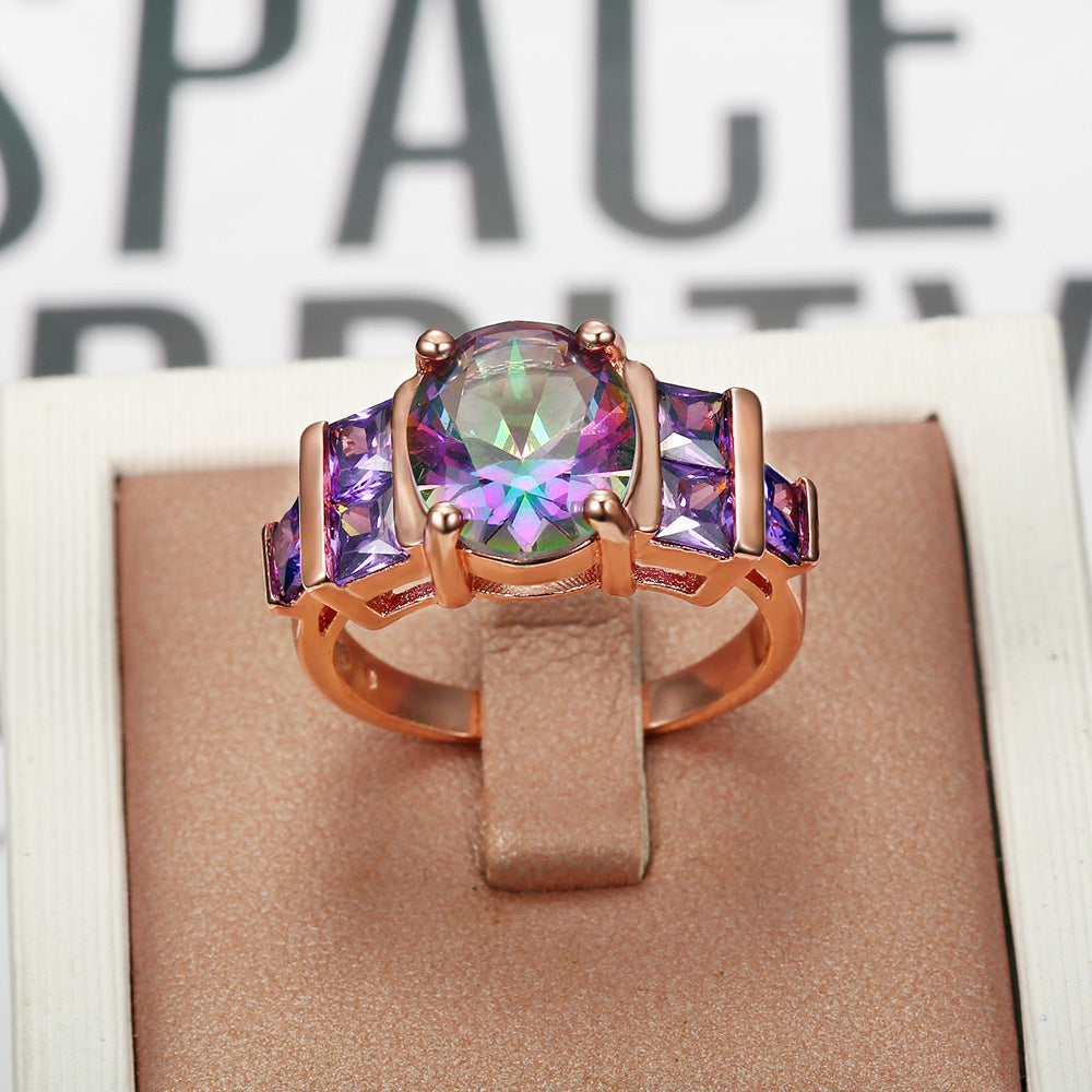 Anillos De Cobre De Circón Púrpura al por mayor